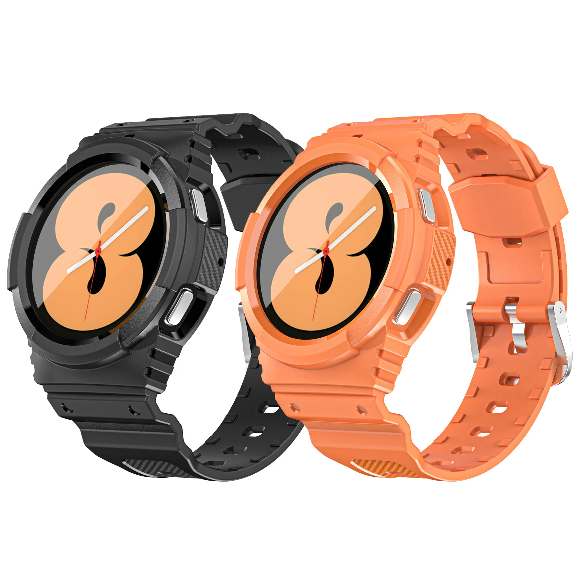 Carbon fiber Band for Samsung Galaxy Watch 4 44mm 40mm Frontier TPU