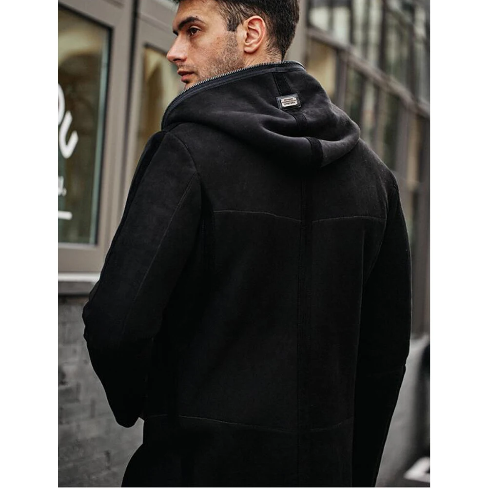 Denny&Dora Mens Shearling Jacket Turkey Shearling Jacket Super Thin