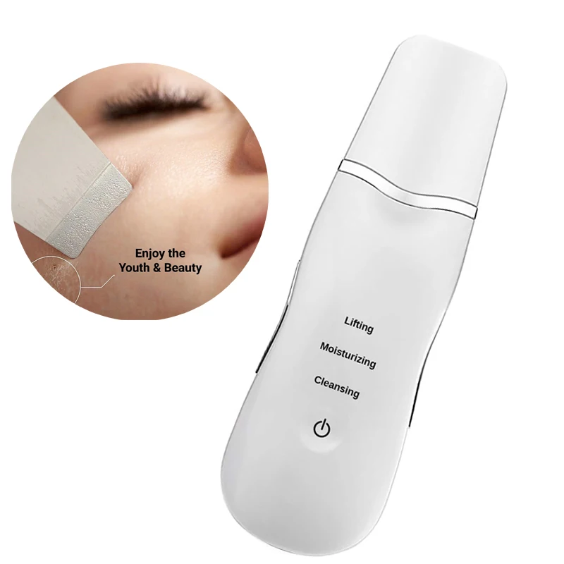 Ultrasonic Face Cleaning Skin Scrubber Cleanser Vibration Blackhead Removal Tool Cleansing Deep Facial Pore Peeling Machine blackhead remover facial cleaner facial scrubber