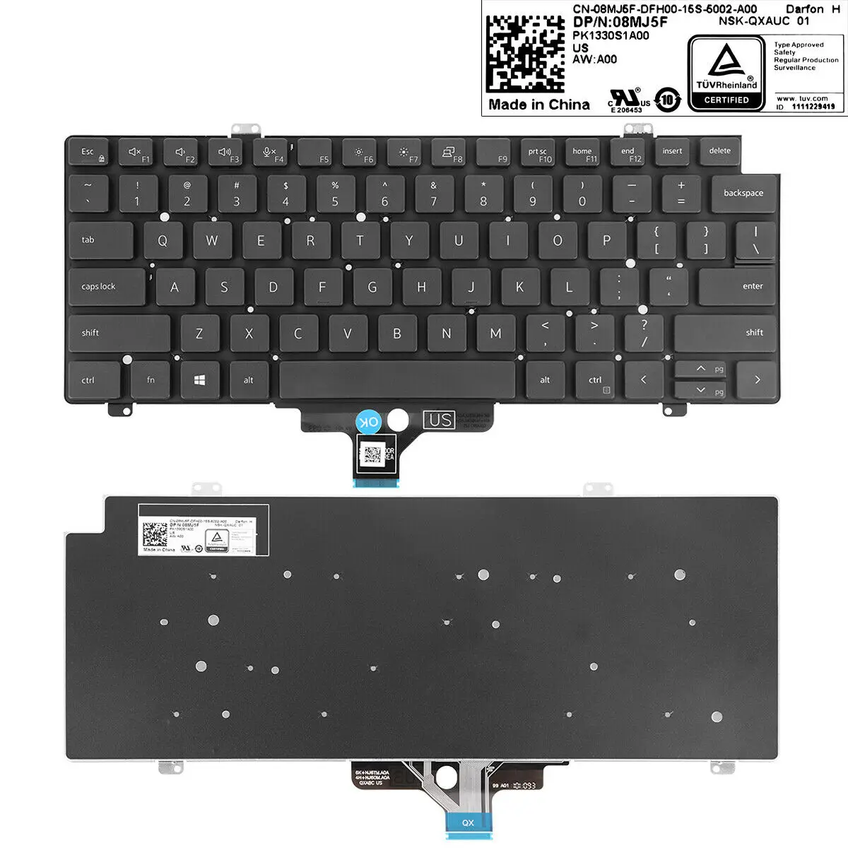 Nuova Tastiera Con Layout Usa Per Dell Latitude 7410 7420 5420 Nero 08 Mj5F