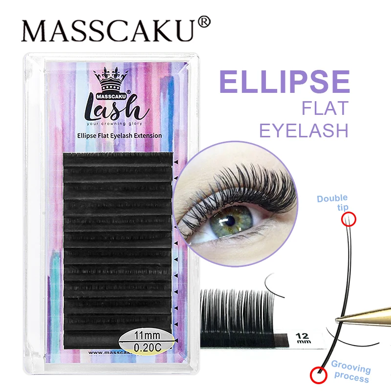 Hot sale professional private label soft black matte faux flat eyelash extensions light and flexible silk lashes extension