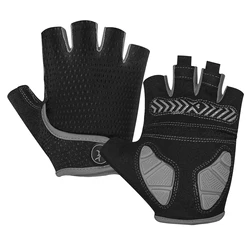 Enhanced Half-Finger Mountain Bike Gloves with Shock-Absorbing Gel Pads - XXL (GRAY)