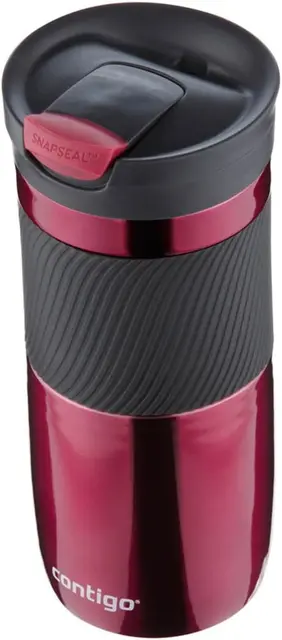 Contigo Byron Thermos Mug Cup Stainless Steel 470 Cold And Hot Drink Holder  Snapseal Vacuum Flask One Hand Lift Inner Gray Blue Red Black Navy Pink  2023 Unisex Kitchen Camping 6-12 Hours Protection