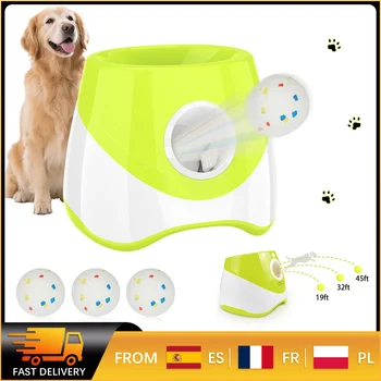 Automatic Dog Ball Launcher Thrower with 3 Tennis Ball 6m/10m /14m Rechargeable Interacive Dog Toys Indoor/Outdoor Pet Fetch Toy