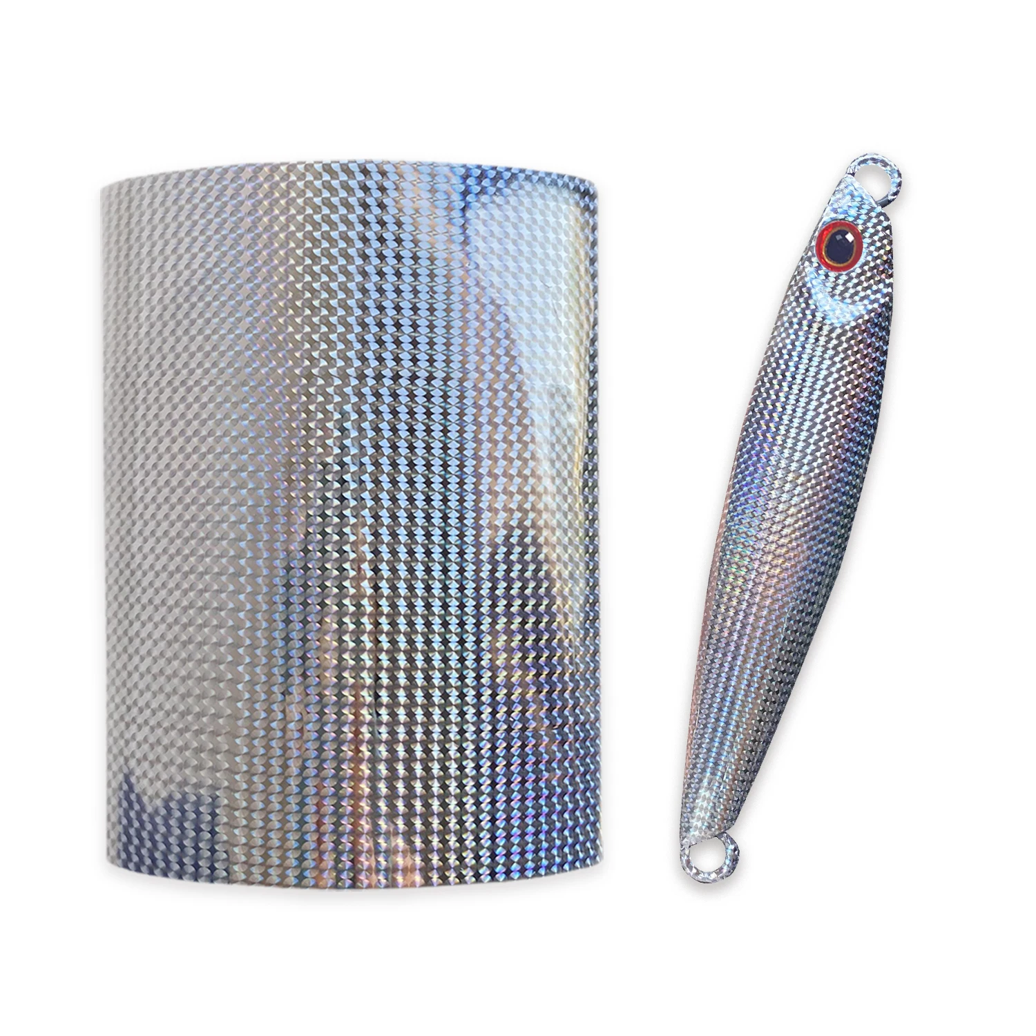 Nastro Per Esche Effetto Ghiaccio Nastro Olografico Per Esche Da Pesca - Foglio 12x8" Con Effetto Ghiaccio Incrinato, 17 Colori Disponibili Accessori Pesca Colorati - Foto 2