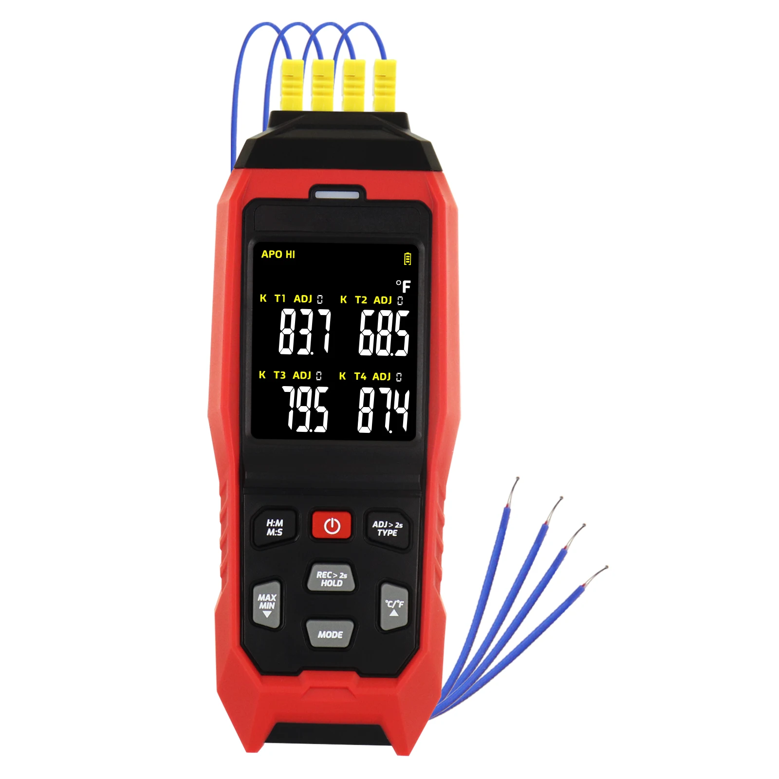 DigitalKJDataloggerThermocoupleThermometer4ChannelDisplayReal