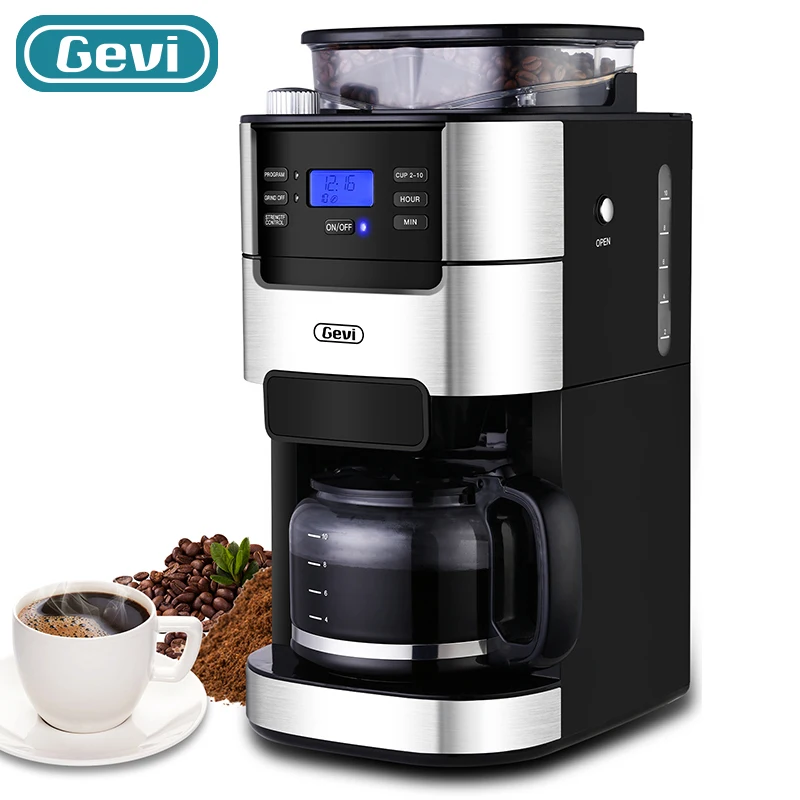 Gevi Drip Coffee Maker 10-cup Brew Automatic With Built