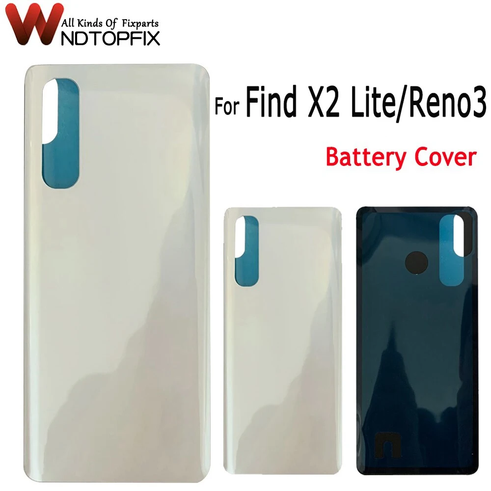 

New 6.4" For Oppo Reno 3 Reno3 Back Battery Cover Door Housing Case Rear Glass Replacement Part For Oppo Find X2 Lite Back Cover