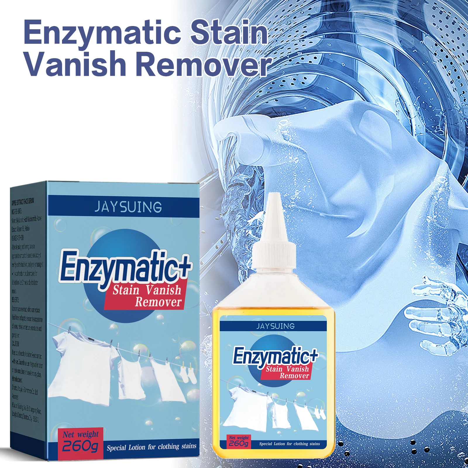 Enzymatict Stain Vanish Remover Stubborn Dirt Stains Yellow Mold Spot Perspiration Stains Multi-purpose Clothes Laundry Cleaner