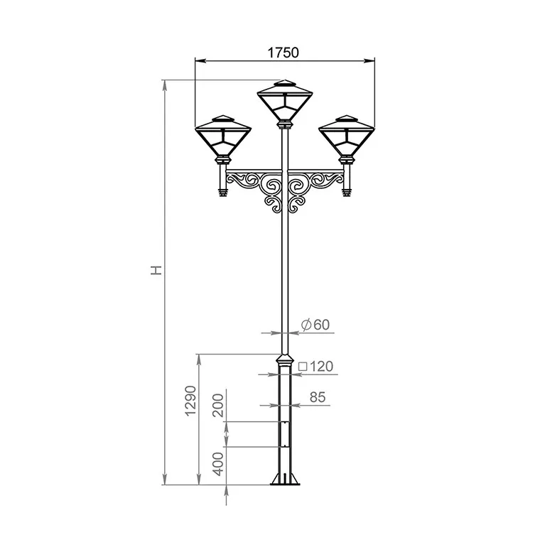 Рисунок 2 - Наземный фонарь Exbury 540-43/b-50