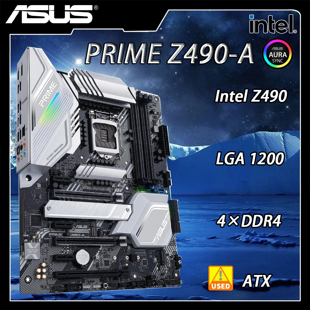 Scheda Madre Asus Prime Z490-A Alimentata Da Intel Z490 Per Socket Lga1200 Cpu Core/Pentium/Celeron Di Decima Generazione Ddr4 Pci-E 3.0 128Gb