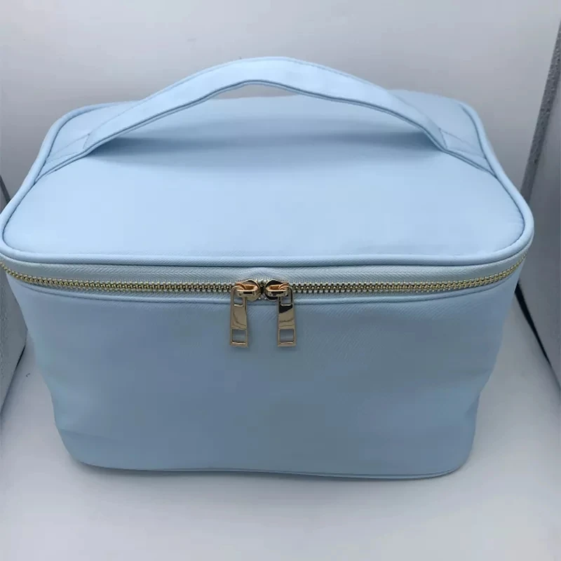 Light Blue Zipper Wash Bag Large