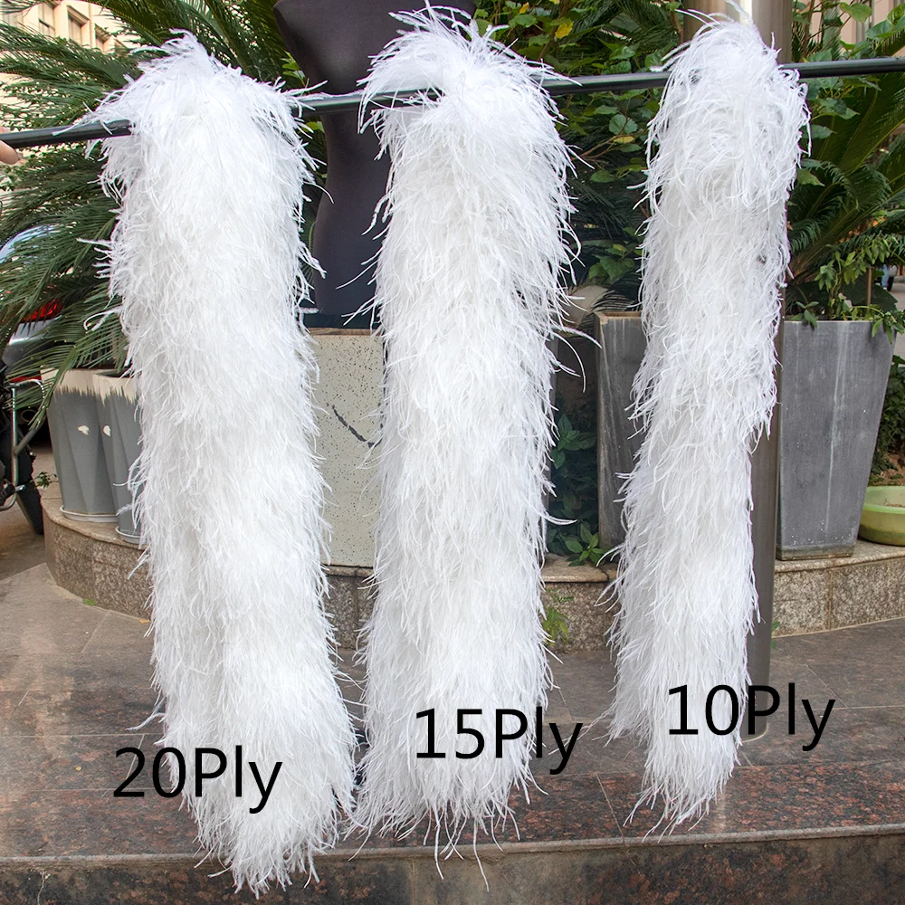 30Ply Thick Ostrich feather boa 2 M Feather Trim Natural Ostrich Decoration  plumas Shawl for Party Clothing Sewing Accessory - AliExpress