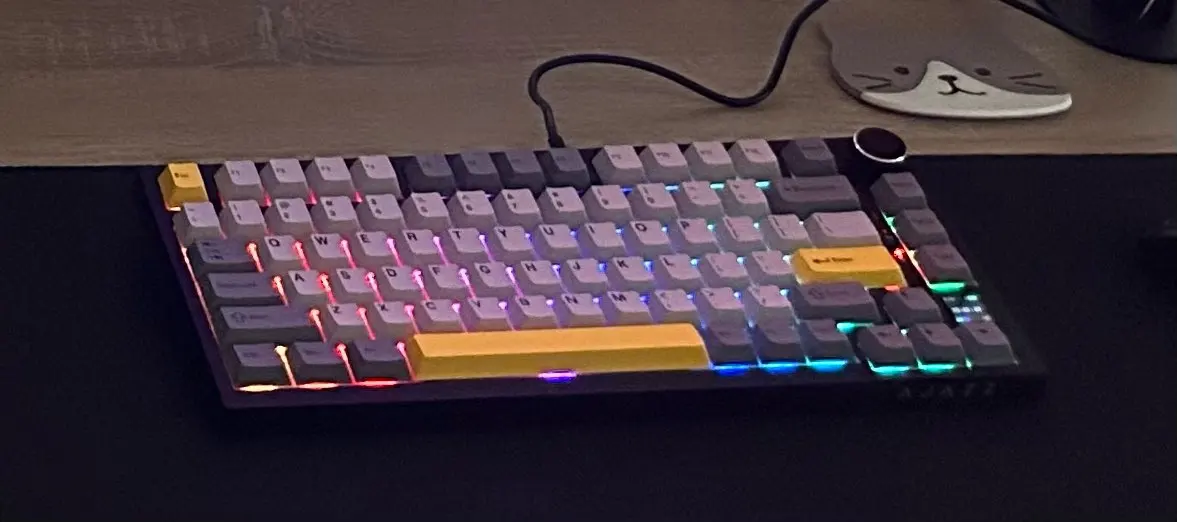 Ajazz AK820/AK820Pro Teclado mecánico para juegos Bluetooth 5,1/teclado personalizado inalámbrico/con cable C con perilla junta de intercambio en caliente photo review