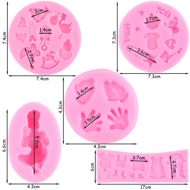 Baba Szilikon Formák Lábak Kézi Fondant Penész Zuhany Torta Díszítő Szerszámok Cukorkás Gyanta Agyag Csokoládé Gumpast - Image 2