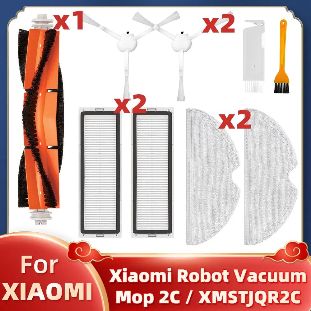 Robot Vacuum Accessories Kit - Roller, Side Brush, HEPA Filter, and Mop Rag Spares