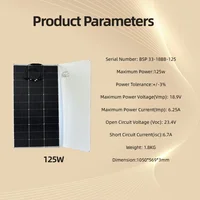 Panneaux solaires monocristallins flexibles 250W 18V (125W*2) pour balcon, modules photovoltaïques pour caravanes, camping, bateaux et toitures 5