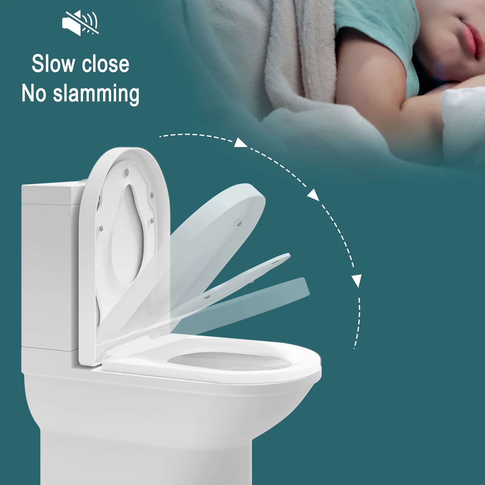 Tapa WC Universal, Tapadera WC para Familia 2 en 1, Asiento Inodoro con  Cierre Suave Lento