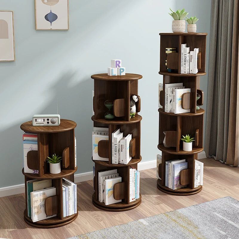 360&deg; Rotating Children&rsquo;s Cartoon Bookshelf Floor Book Rack for Home Child Book Shelf Furniture Bookcases