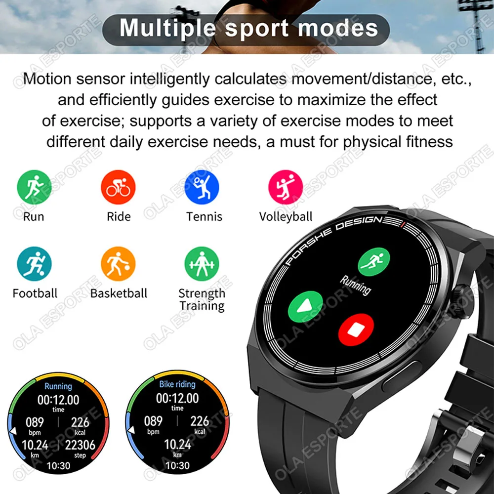 2024 GT3  Ʈ ġ  AMOLED 360x360 HD ũ ɹڼ  ȭ,  Ʈġ, ȵ̵ IOS, ǰ