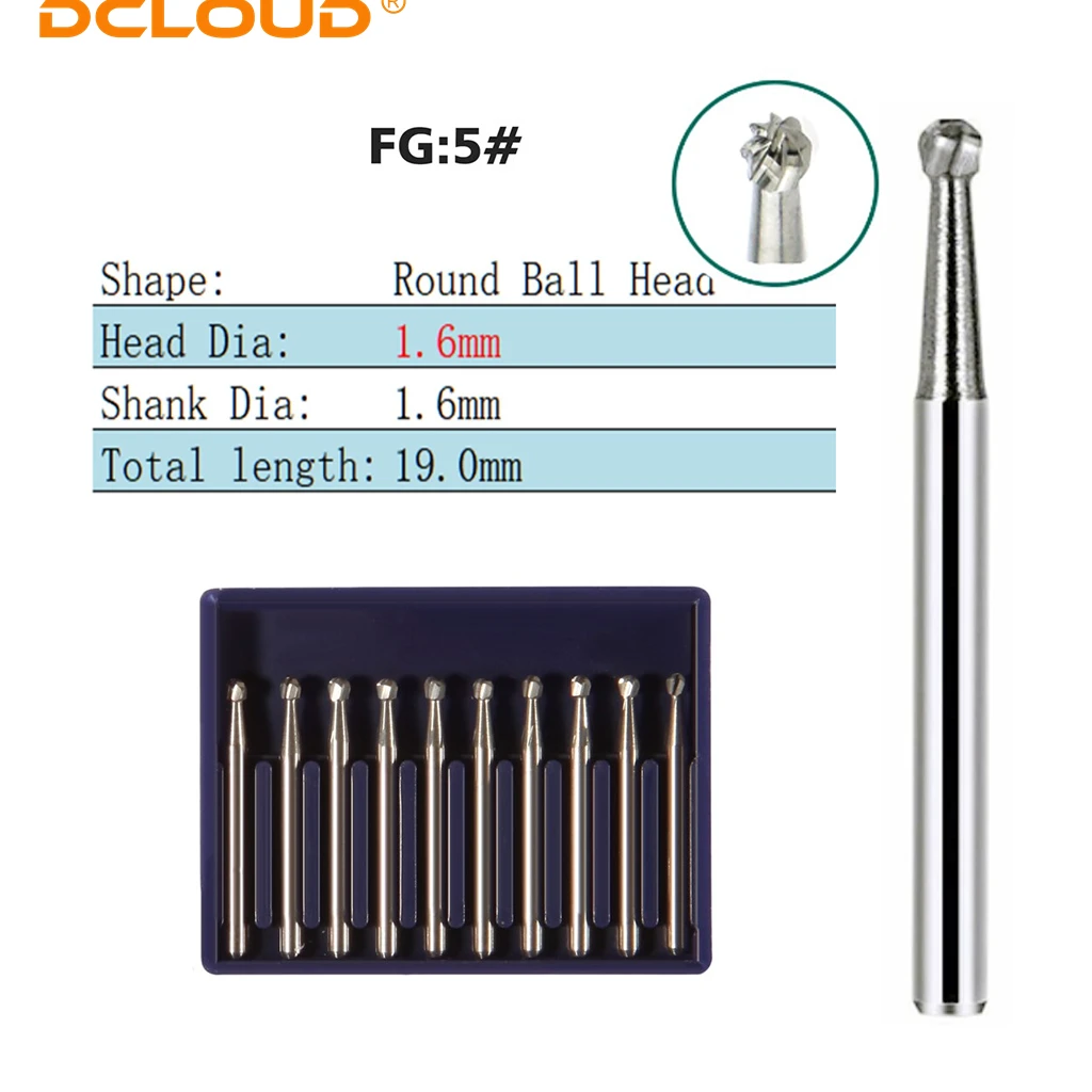 10 Teile / Box Dentalhartmetallbohrer Erdbeeren Wolframbohrer Runde Typ FG für Hochgeschwindigkeits-Handstück Zahnarztklinik Laborwerkzeuge – Detail 8