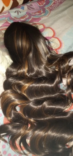 Lexy Synthetic Highlight Lace Frontal Wave Wig photo review