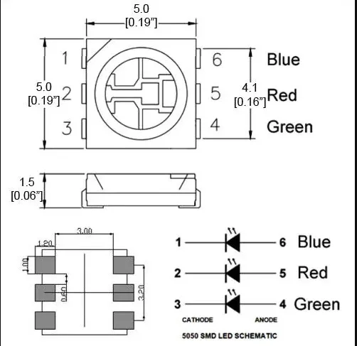 Smd светодиод 5050 rgb схема подключения. 5 мм. Smd схема. Smd схема. Smd 5050 диод даташит.