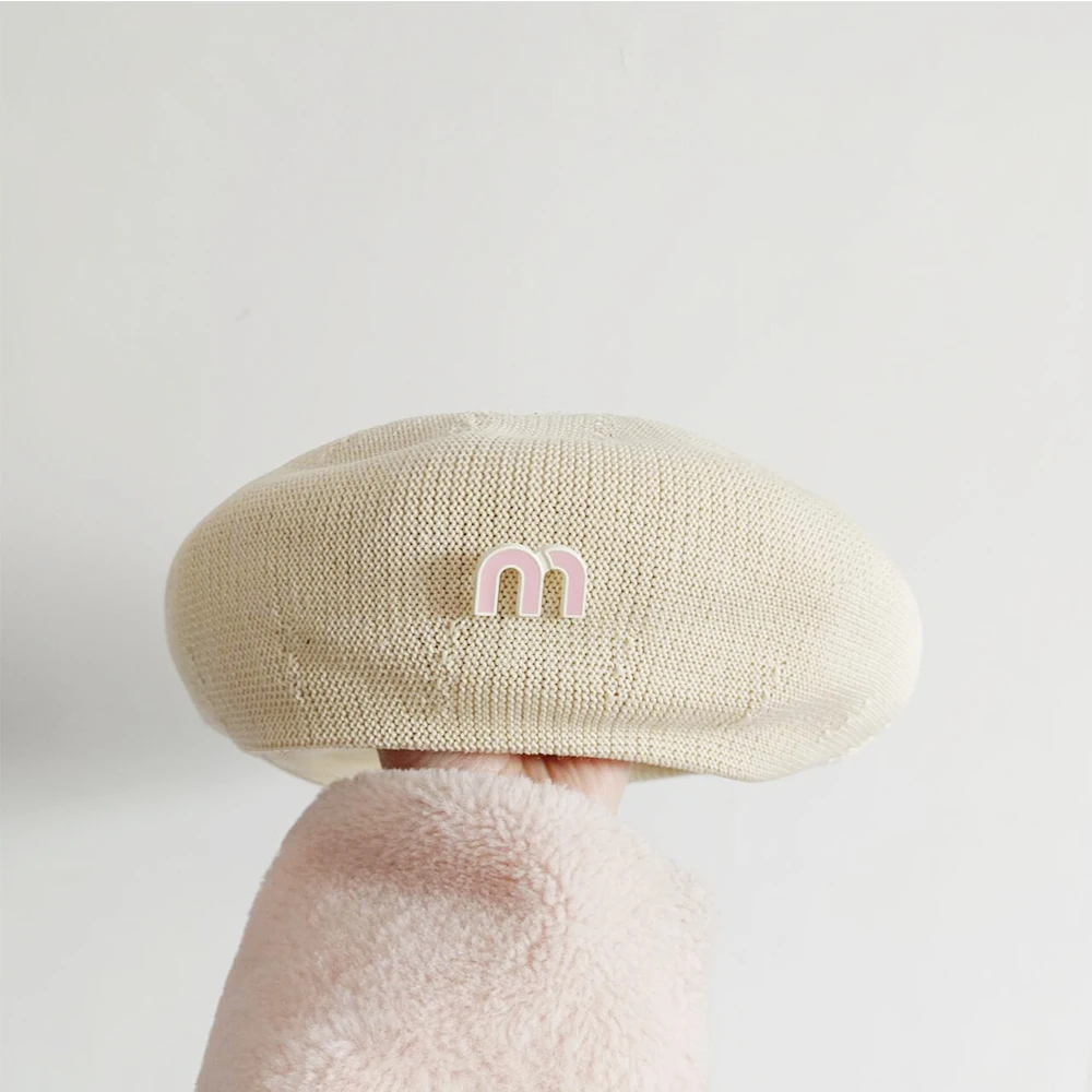 

Summer new beret English letter Women hat beret breathable adjustable artist hat pumpkin hat 모자 gorras beret