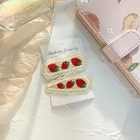 2pc cherry strawberry Hairpin Hairgrip Hair Clips for Girls Women Kids Childs Vintage Crab for Gift Hair Accessories - Image 3