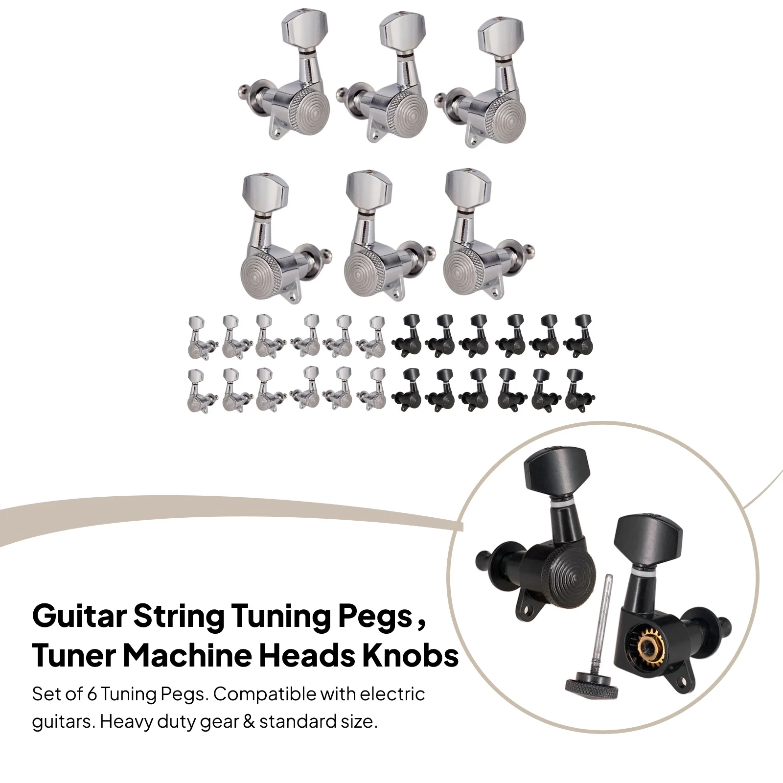 6Pack Guitar String Peg Locking Tuners Tuning Pegs Guitar Machine Head Parts & Accessories musical instruments accessories,guitar tuner,guitar parts