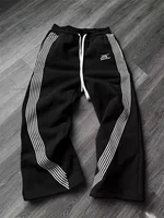 Casual Loose Straight Leg Pants Striped 2025 Summer Fashion Trend Brand Street Hip-hop Jogging Men's Women's Harajuku Sweatpants 2