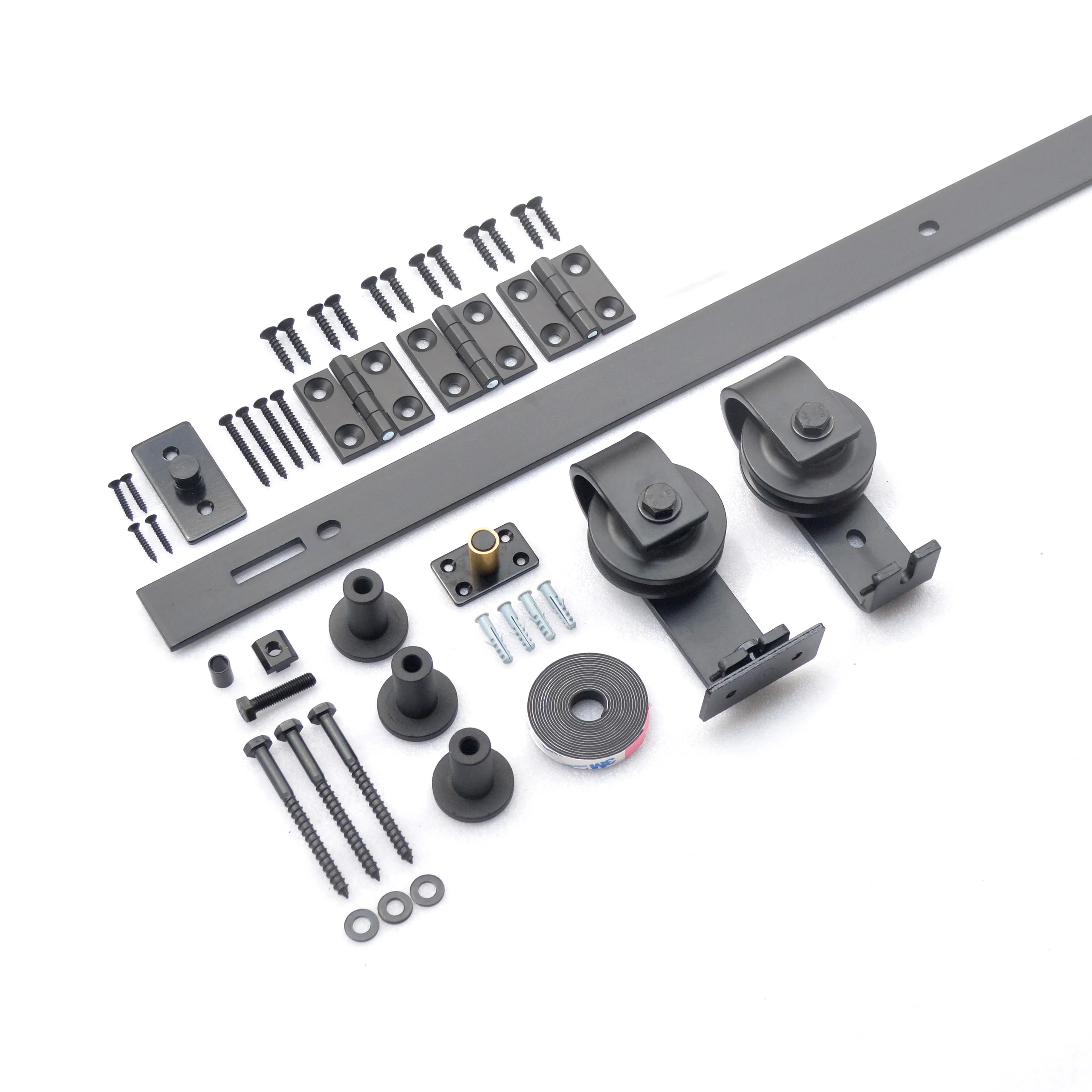 DIYHD 970mm/1100mm Bi-folding Barn Door Hardware,Heavy Duty Top Mount Barn Style Roller Folding Track Kit,No Doors