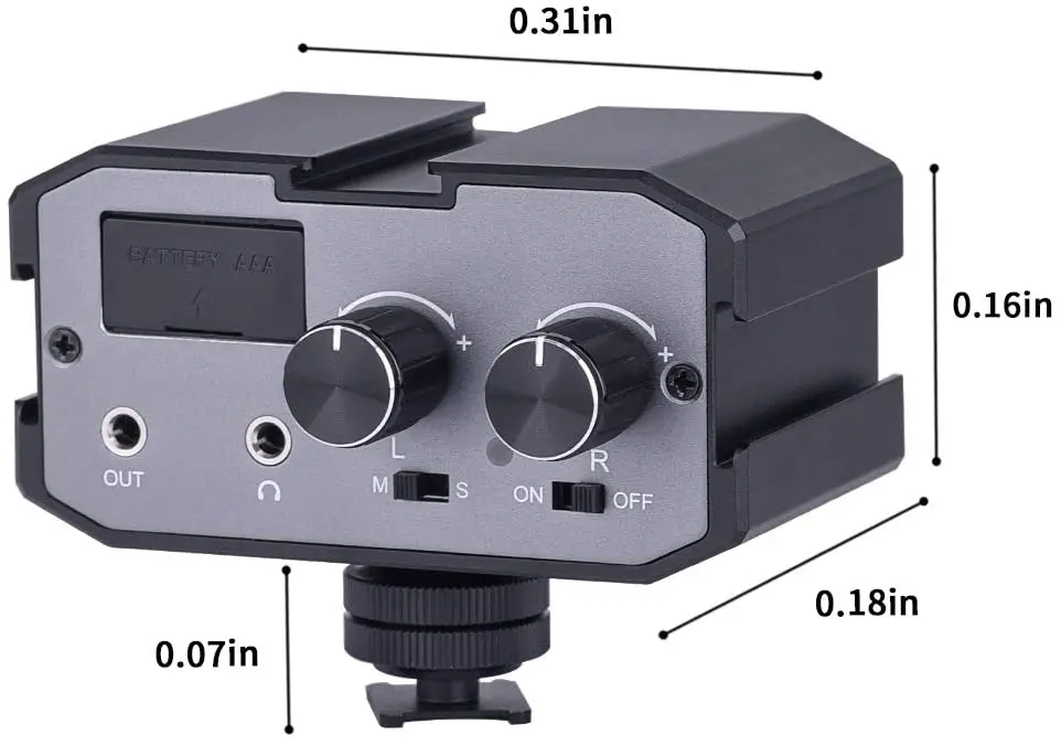 CVM-AX1 DSLR Audio Adapter Microphone Audio Mixer Adapter with Real-time Monitor