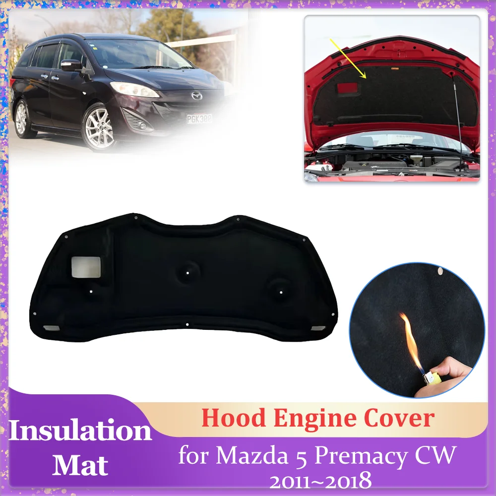 Schallschutzmatte Für Mazda 5 (2011-2018) - Motorhauben Isolierung Aus Baumwolle Für Bessere Akustik