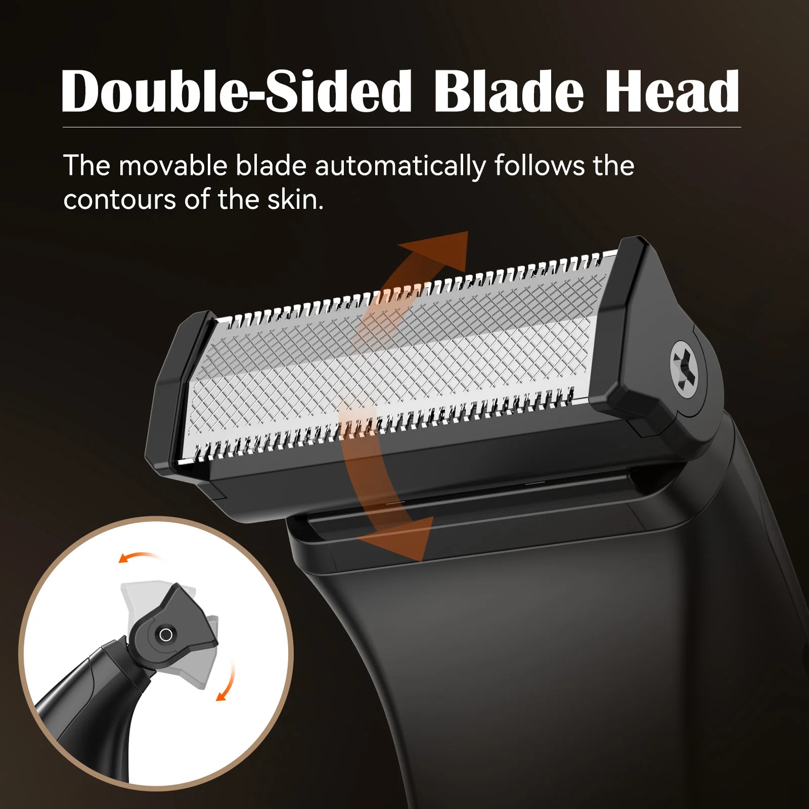 MAXGROOM Electric Body Hair Trimmer Bidirectional Shaving Waterproof Double-edged Razor Blade Groin Pubic Ball Trimmer for Men 2