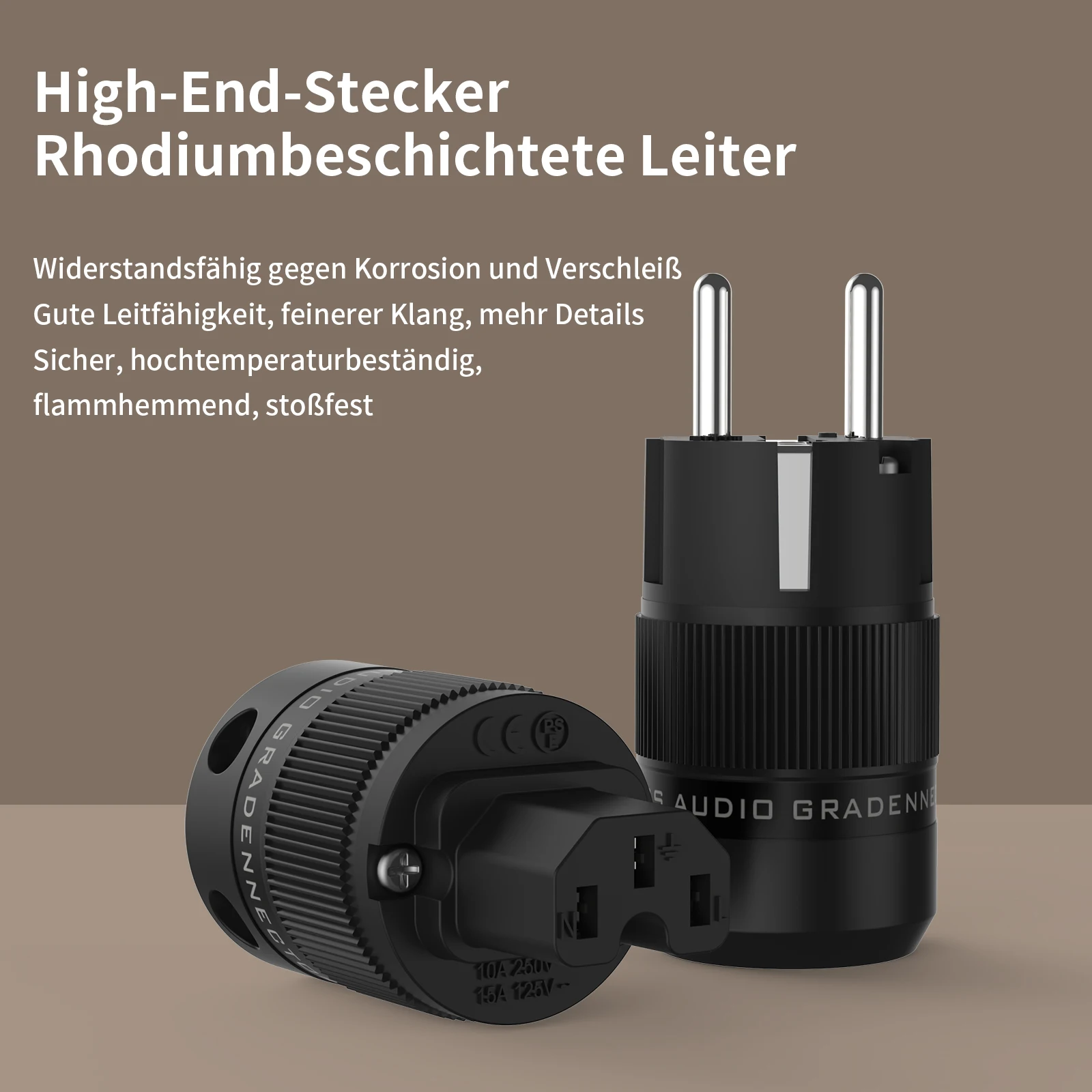 Audiocrast 로듐 도금 EUR Schuko EU 전원 플러그 및 IEC 커넥터 플러그 HIFI