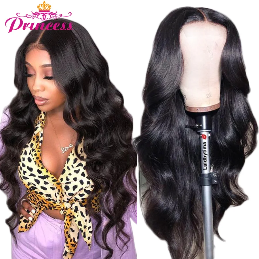 HD Transparent Lace Front Human Hair Wigs PrePlucked 13x6 180% Brazilian Body Wave Lace Frontal Wig With Baby Hair Remy Princess