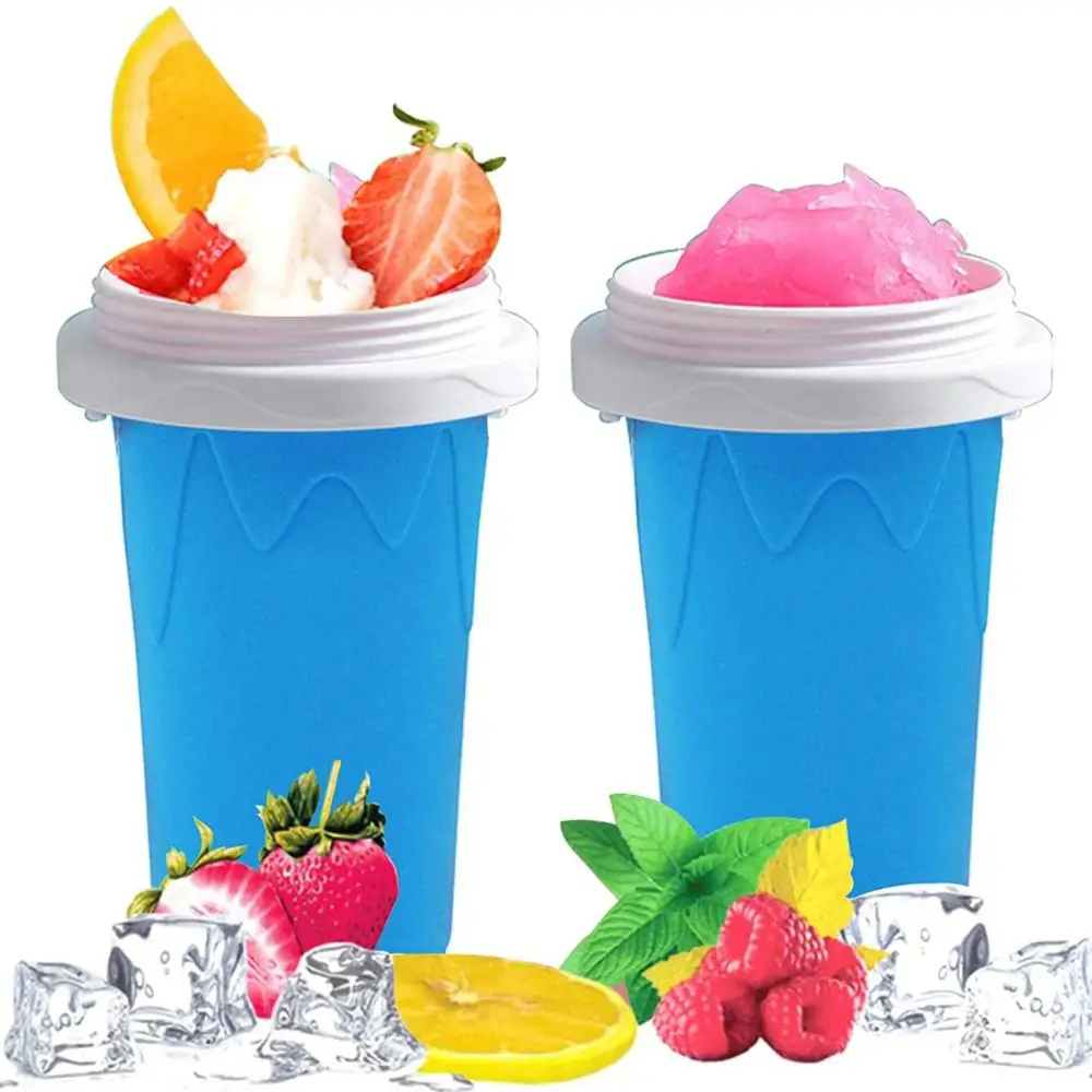 1pc Silicone Sand Ice Cup Pinched Sand Ice Cup Crushed Summer Shaker Home Squeeze Cup Milkshake Bottle smoothie cup