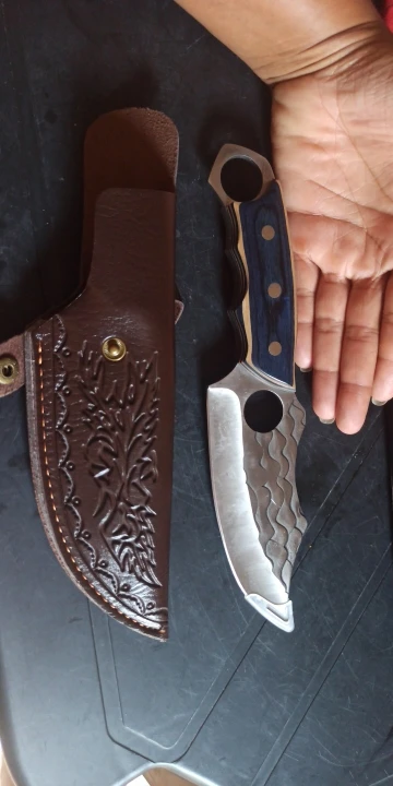 Precision Forged: Stainless Steel Chef's Knife, Ideal for Culinary Mastery and Adventure – From Kitchen to Wilderness photo review