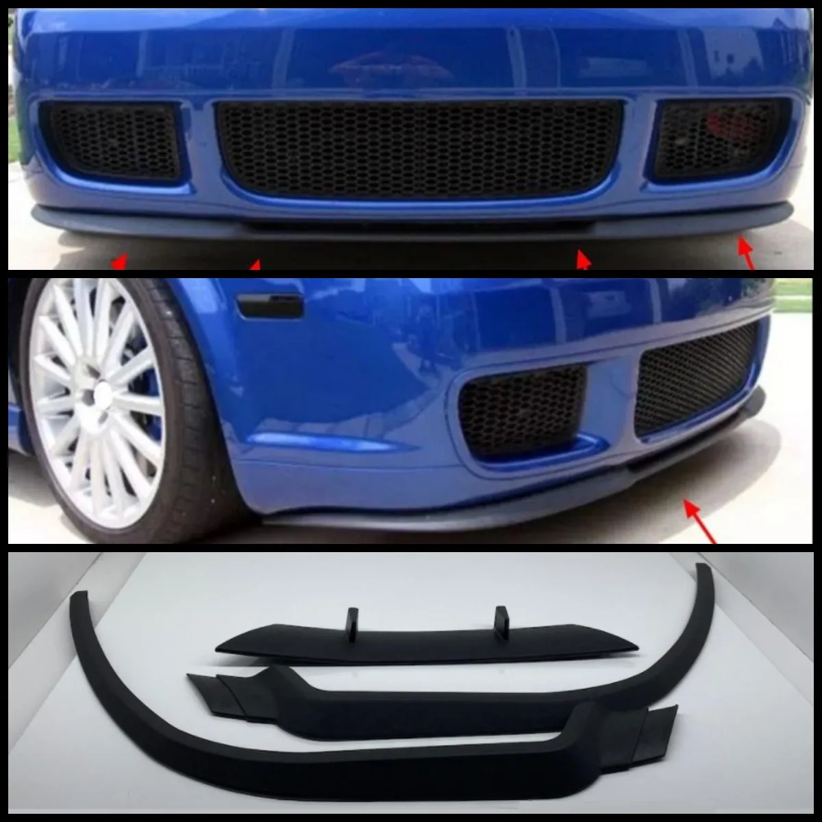 Kaufe Für Volkswagen Golf MK4 GTI CUPRA R FRONTSPOILER BUMPER LIP Euro  Spoiler Lip Universal 3 Stück Body Kit Splitter Autozubehör