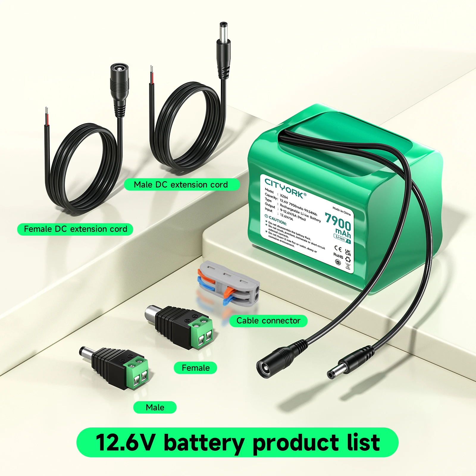 CITYORK 12.6V 7900mAh Rechargeable Li-ion Battery Pack product image
