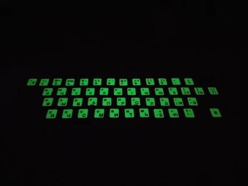 For Laptop PC Luminous Keyboard Sticker Letter Protective Film Alphabet Layout Spanish/English/Russian/Arabic/French Language photo review
