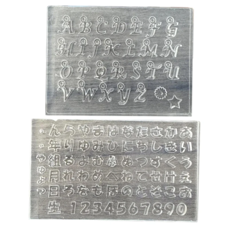 24Letter Pendant Charms Nail Silicone Molds 7.8*5.8CM Transparent Carving Template 'A-Z' Alphabet Handmade Jewelry Mold Tool&*& 6