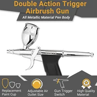 0.2/0.3/0.5mm Double/Dual Action Gravity Feed Spray Gun 2cc 5cc 13cc Airbrush Set Spray Air Brush For Car Model Craft DIY Paint 2