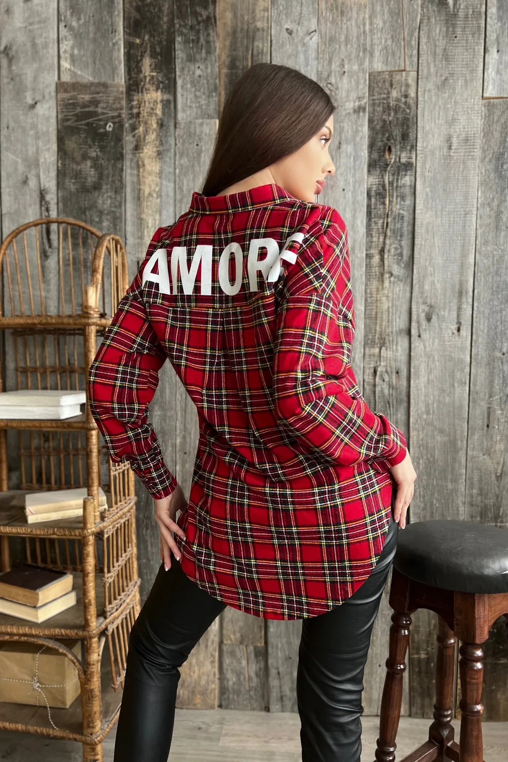 Pull tunique rouge femme sale