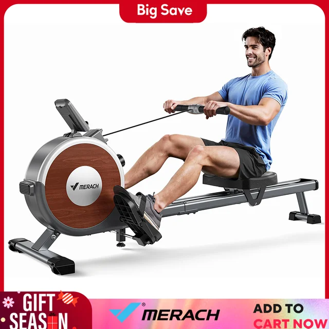 MERACH Rowing Machine Magnetic Rower Machine for Home 16 Levels Quiet Resistance Dual Slide Rail Max 350lb Weight Capacity R02 1