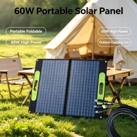 Panneau solaire monocristallin pliable ETFE 60W, module solaire étanche, générateur solaire portable pour station d'alimentation, camping, jardin, camping-car, caravane, bateau, charge de batterie 12V 1