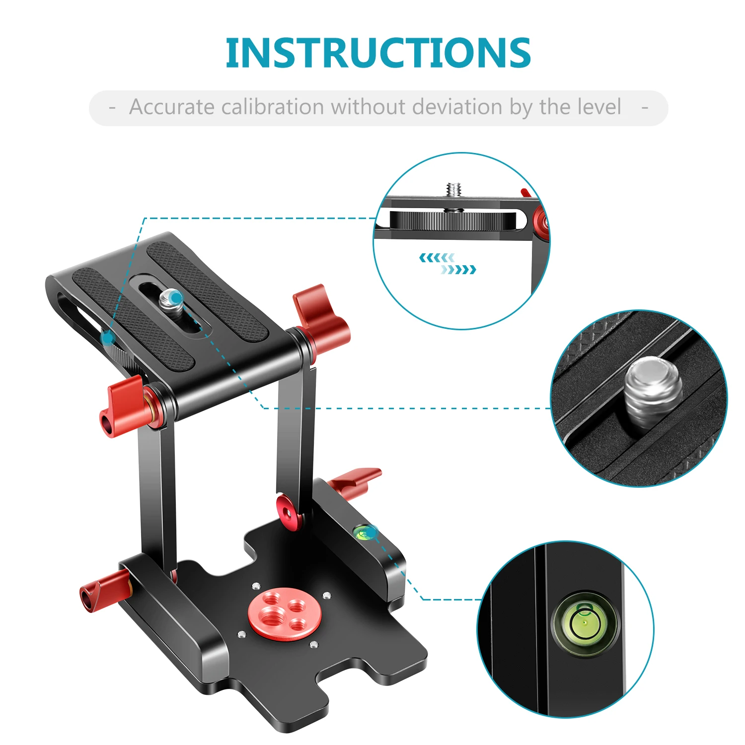 Upgraded Z-Flex Tilt Head Z Type Tripod Head with 4 Adjust/Fixing Knob, Quick Re