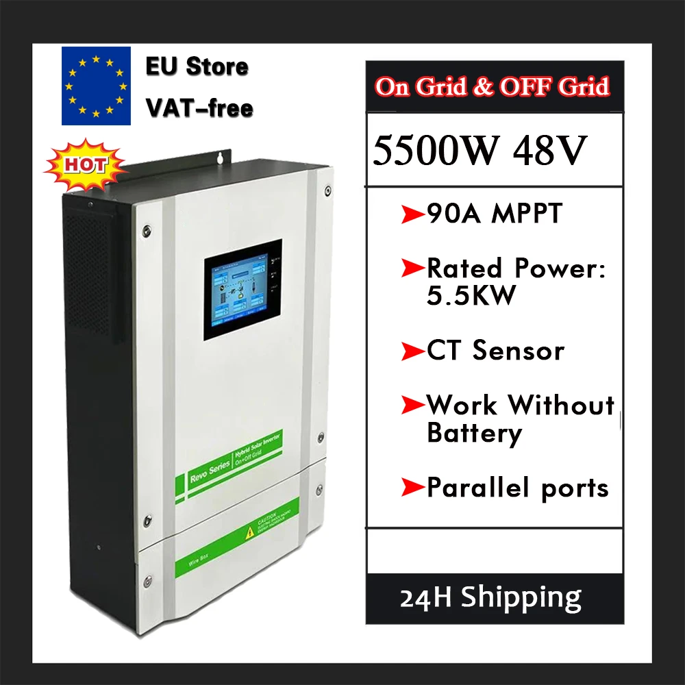 Alta Qualità 5500W 48V Mppt 90A On Grid + Inverter Solare Off Grid Con Touch Screen/ Wifi/Funzione Parallela