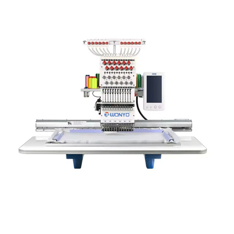 Single Head embroidery machine 3D Automatic Computer Cap T-shirt Flat 3D 12 Needle High Quality Embroidery Machine